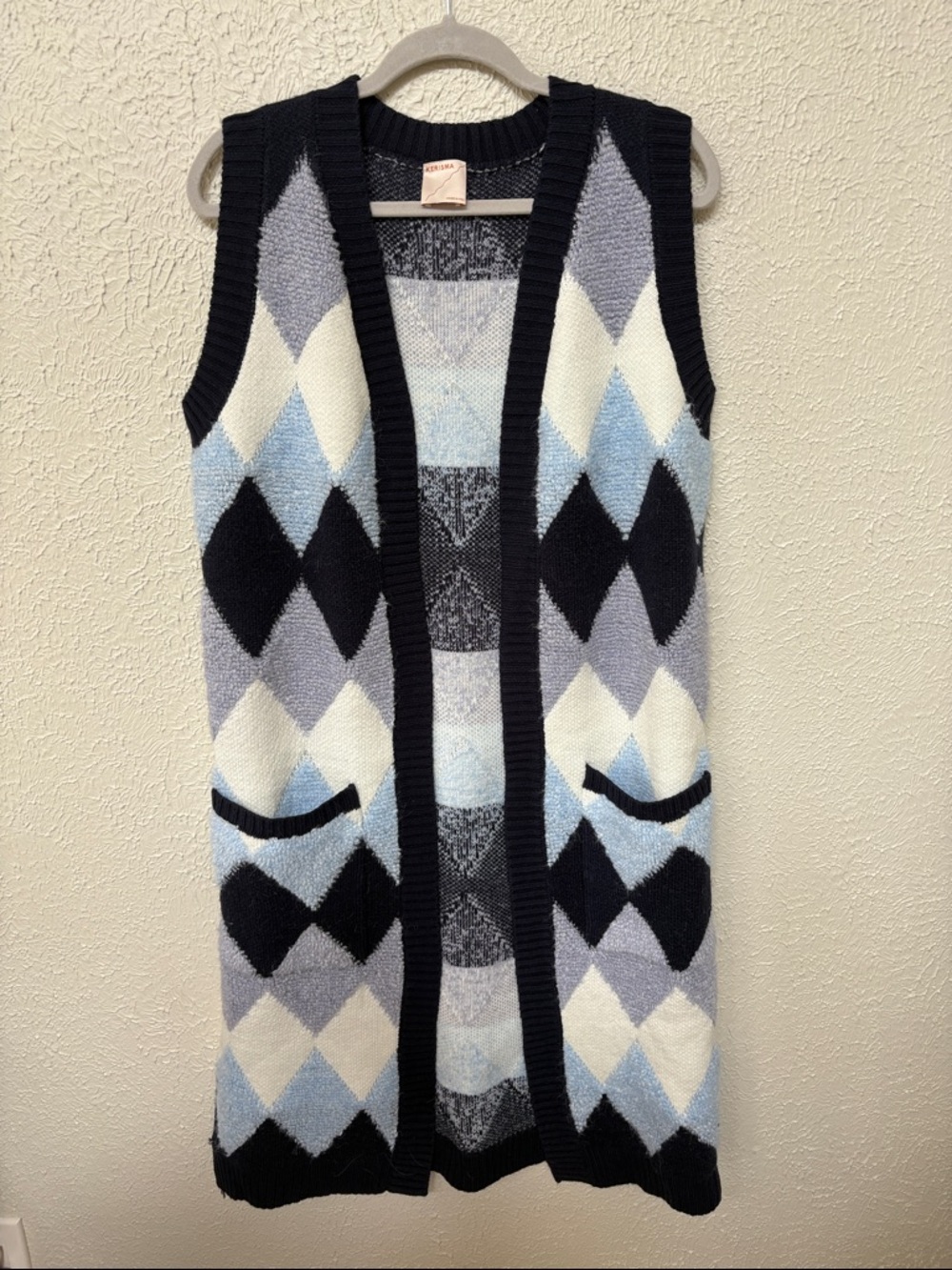 KERISMA Sleeveless Argyle Vest